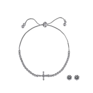 Thumbnail 2: Julliet Silver Plated Bracelet and Earring Set in Light Up Gift Box 