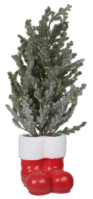 Thumbnail 1: Magical Season 26 in LED Snowy Christmas Tree in Santa Boots Vase Decor 