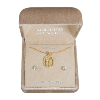 Thumbnail 1: Julliet 2 Pc Religious Necklace & Earrings Set in Light Up Gift Box 