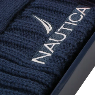 Thumbnail 2: Nautica Men's Knit Beanie & Glove Set 