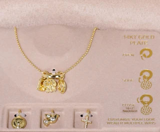 Thumbnail 1: Charm Bar Gold-Plated DIY Charm Necklace 