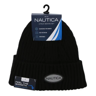 Thumbnail 1: Nautica Men's Meridian 2-Pack Beanie Set 