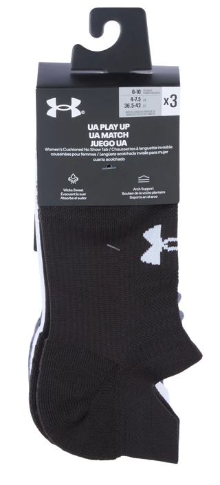 Thumbnail 1: Under Armour Women's 3-Pk. Cushioned No Show Tab Socks 