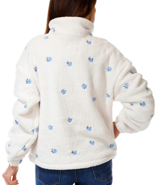 Thumbnail 2: Thread + Supply Women's Floral Embroidered 1/4 Zip Sherpa Pullover 