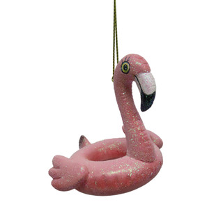 Thumbnail 1: Magical Season Flamingo Pool Float Christmas Ornament, 3.5 in. 