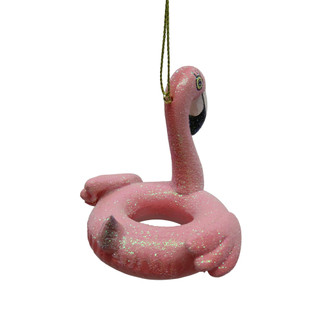 Thumbnail 2: Magical Season Flamingo Pool Float Christmas Ornament, 3.5 in. 