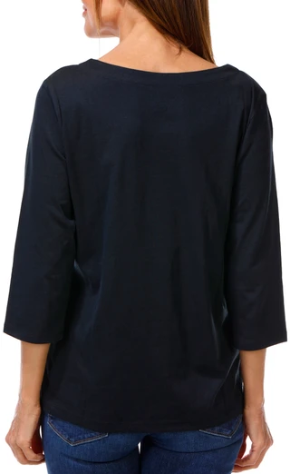 Thumbnail 2: Coral Bay Women's 3/4 Sleeve Embroidered Sweetheart Top 