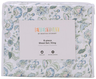 Thumbnail 1: Martha Stewart King 6 Pc Juliet Jacobean Green Sheet Set 