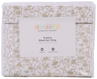 Thumbnail 1: Martha Stewart King 6 Pc Elise Brown Sheet Set 