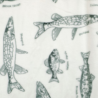 Thumbnail 2: Eddie Bauer 60x70 Fish Print Decorative Plush Throw Blanket 