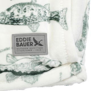 Thumbnail 3: Eddie Bauer 60x70 Fish Print Decorative Plush Throw Blanket 