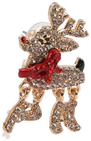 Thumbnail 2: Nicole Miller Crystal Reindeer Stud Earrings 