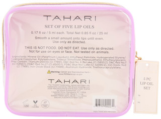 Thumbnail 2: Tahari 5-Piece Lip Oil Set in Cosmetic Bag 