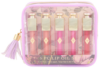 Thumbnail 1: Tahari 5-Piece Lip Oil Set in Cosmetic Bag 