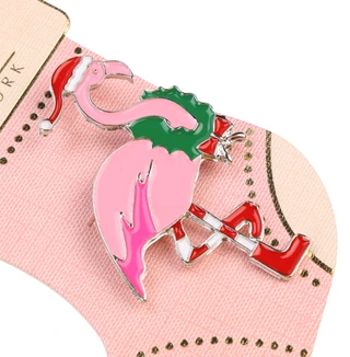 Thumbnail 2: Nicole Miller Christmas Flamingo Pin 