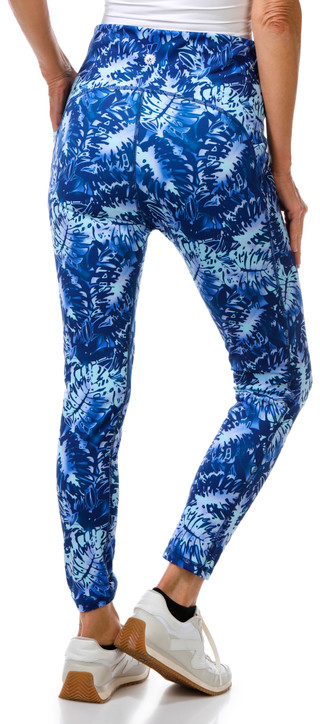 Thumbnail 2: Brisas Women's Active High Rise Palm Leaf Print Leggings 