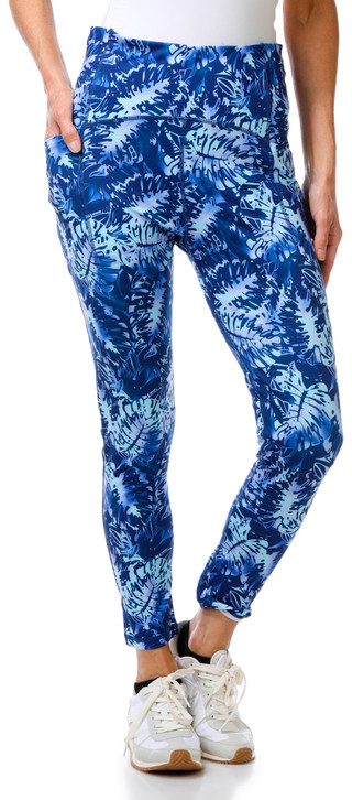 Thumbnail 1: Brisas Women's Active High Rise Palm Leaf Print Leggings 