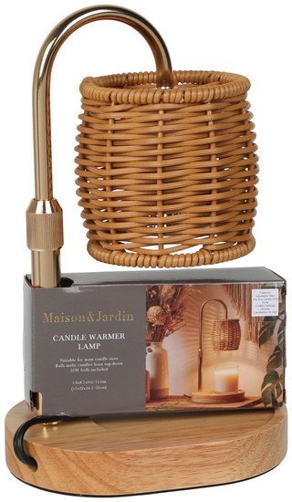 Thumbnail 1: MOSAIC BATH AND SPA Candle Warmer Lamp with Rattan Shade 