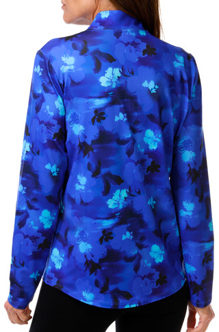 Thumbnail 2: Coral Bay Golf Women's Active Long Sleeve Floral Print 1/4 Zip Pullover  