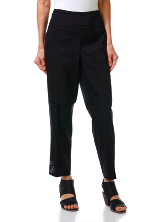 Thumbnail 1: Zac & Rachel Women's Pull On Floral Rhinestone Ankle Pants  
