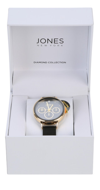 Thumbnail 1: JONES NEW YORK Diamond Collection Mesh Band Watch 