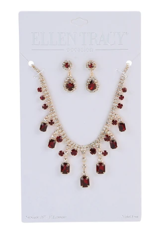 Thumbnail 1: Ellen Tracy Statement Necklace and Earring Set 