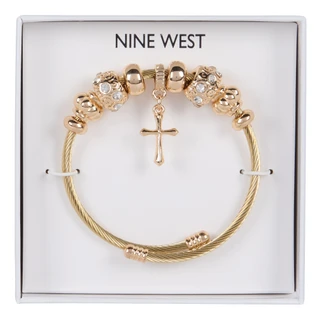 Thumbnail 1: NINE WEST Cross Charm Bangle Bracelet 