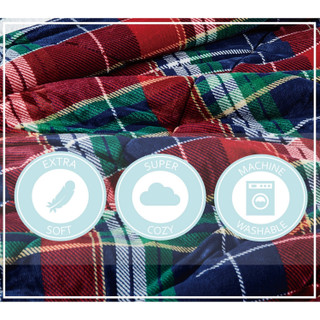 Thumbnail 9: Truly Soft Truly Soft Cuddle Warmth Ivan Plaid Comforter Set 