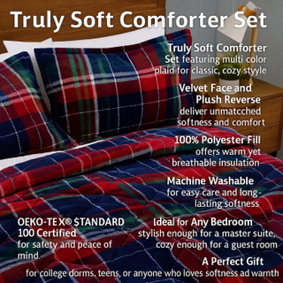 Thumbnail 12: Truly Soft Truly Soft Cuddle Warmth Ivan Plaid Comforter Set 