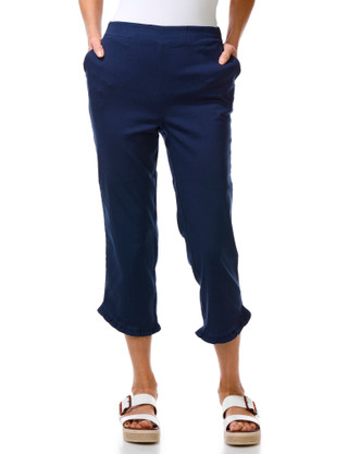 Thumbnail 1: Stella Parker Women's Pull On Ruffle Hem Capri Pants  
