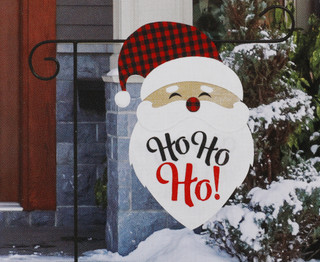 Thumbnail 2: Briarwood Lane 12x18 Christmas Santa Ho Ho Ho Garden Flag 