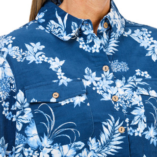 Thumbnail 3: REEL LEGENDS Women's Petite Corduroy Button-Front Shirt 