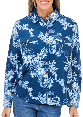 Thumbnail 1: REEL LEGENDS Women's Petite Corduroy Button-Front Shirt 