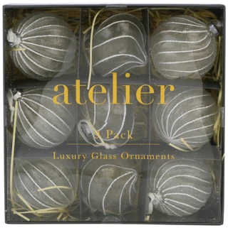 Thumbnail 1: ATELIER 9-Pack 10 cm Glass Ornaments 
