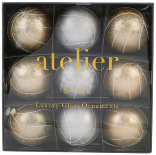 Thumbnail 1: ATELIER 9-Piece 10 cm Glass Ornament Set 