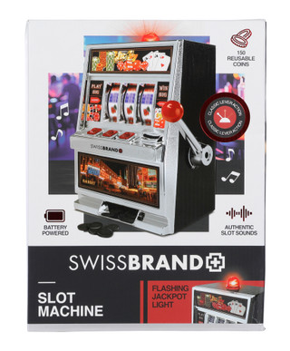 Thumbnail 1: Swiss Brand Mini Slot Machine with Flashing Jackpot Light 