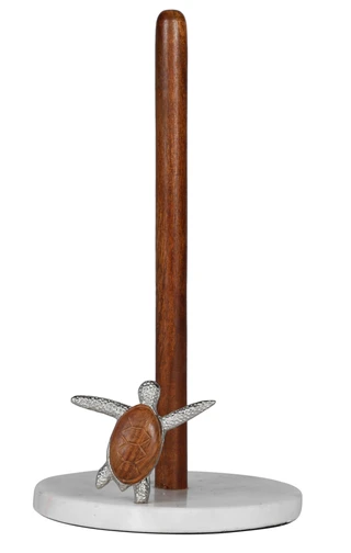 Thumbnail 1: INDIA CONNECTION Marble Turtle Paper Towel Holder 