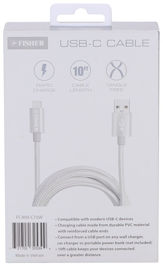 Thumbnail 2: Fisher 10 ft USB-C Rapid Charge Cable 