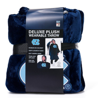 Thumbnail 1: North Carolina Tarheels Deluxe Plush Sherpa Wearable Throw 
