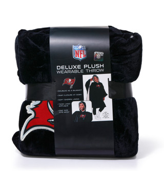 Thumbnail 1: Tampa Bay Buccaneers 60x80 Deluxe Plush Wearable Team Throw Blanket with Snaps 