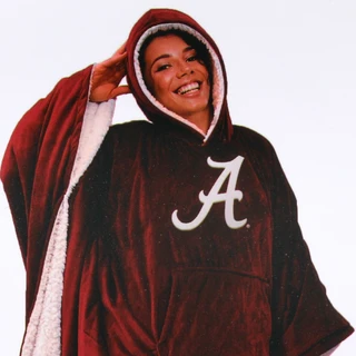 Thumbnail 2: ALABAMA CRIMSON TIDE 60x80 Deluxe Plush Wearable Team Throw with Snaps 
