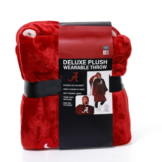Thumbnail 1: ALABAMA CRIMSON TIDE 60x80 Deluxe Plush Wearable Team Throw with Snaps 