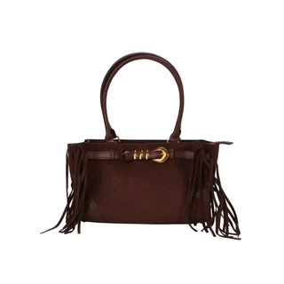 Thumbnail 1: Steve Madden Espresso Belted Fringe Shoulder Bag with Belt Detail 