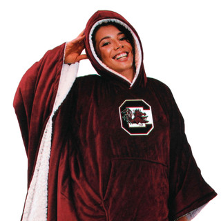 Thumbnail 3: South Carolina Gamecocks 60x80 Deluxe Plush Wearable Team Throw with Snaps 