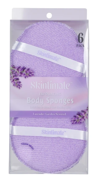 Thumbnail 1: SKINTIMATE 6-Piece Exfoliating Body Sponge Set 