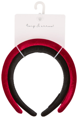 Thumbnail 1: TWIG & ARROW 2-Piece Velvet Padded Headband Set 