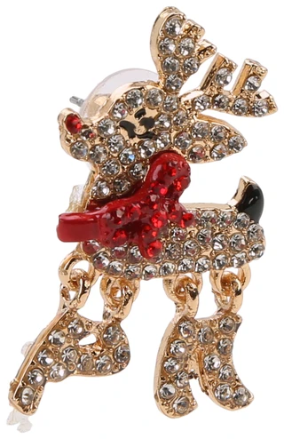 Thumbnail 2: Nicole Miller Crystal Reindeer Stud Earrings 