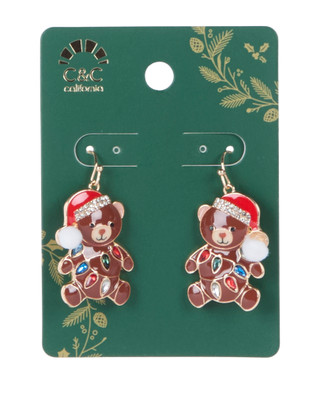 Thumbnail 1: C&C Holiday Bear Drop Earrings 