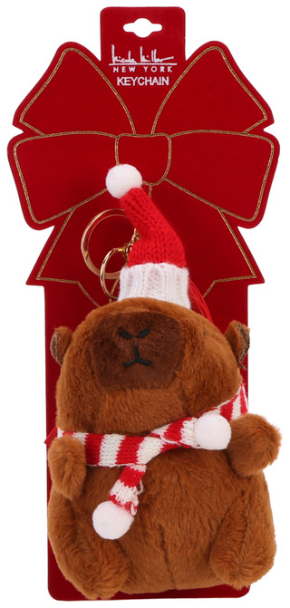Thumbnail 1: Nicole Miller Christmas Capybara Bag Charm Keychain 