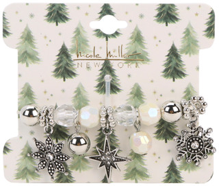 Thumbnail 1: Nicole Miller Snowflake Charm Stretch Bracelet 